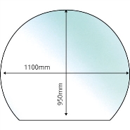 Glass Hearth - Circle with Slice - Clear (249-53114)
