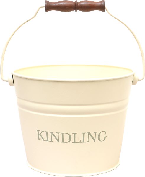 Large Kindling Bucket Cream