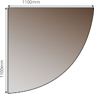 Glass Hearth - Quarter Circle - Smoked (249-53160)