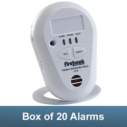 Firehawk CO7B Carbon Monoxide Alarm - Box of 20