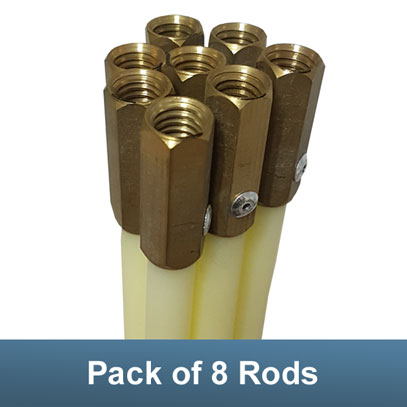 Chimney Sweeping Rod - Flexible Nylon - 1.5 Metre - Pack of 8