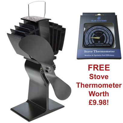 Ecofan 812 AirMax Wood Stove Fan - Black and Black