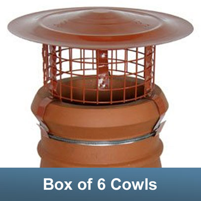 Hi Top Bonnet Birdguard - St/St - Solid Fuel - Terracotta - Box of 6