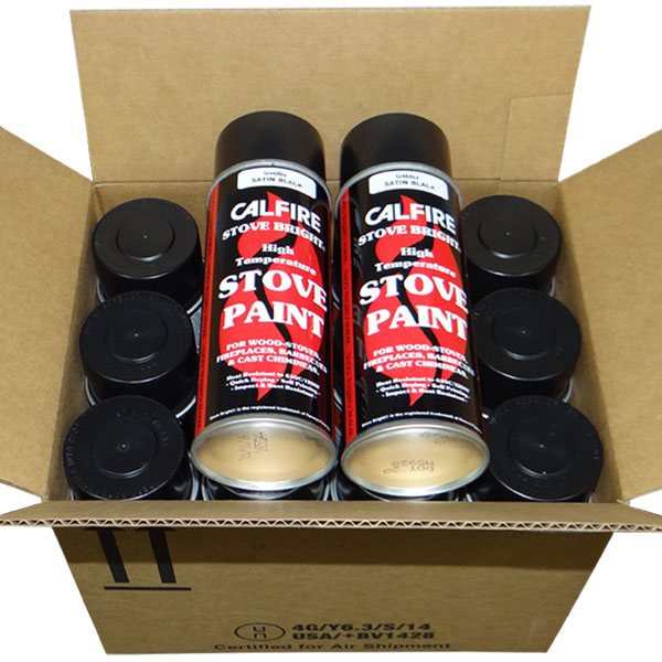 StoveBright High Temperature Paint Satin Black Box of 12