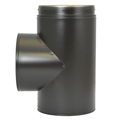 Sflue - 150mm - 90 Degree Tee - Black (2114306B)