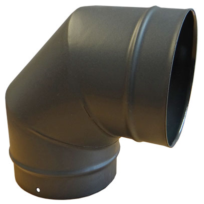 Stove Pipe - 150mm - 90 Elbow - Matt Black