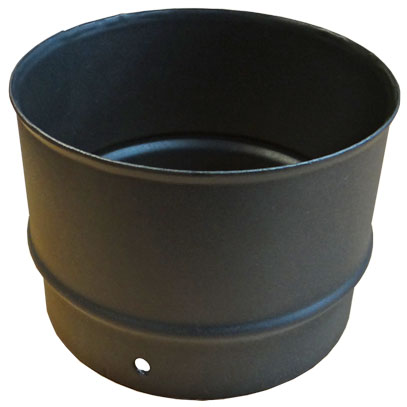 Stove Pipe - 125mm - 75mm Length - Matt Black