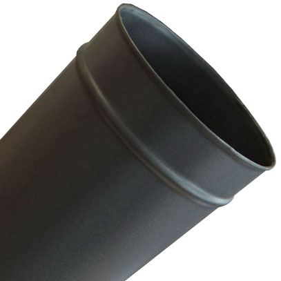 6" 150mm diameter 250mm Length Vitreous Enamel Stove Flue Pipe Black 