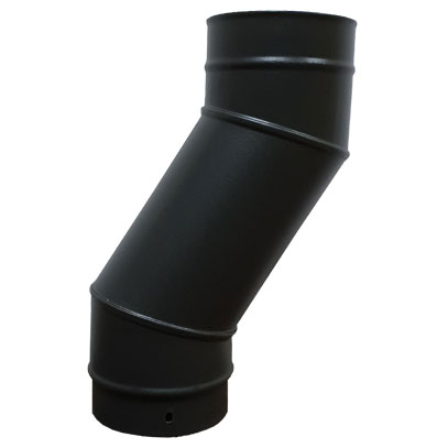 Stove Pipe - 150mm - 100mm Offset Section - Matt Black