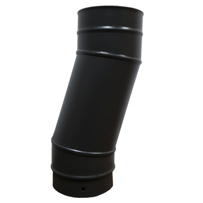 Stove Pipe - 150mm - 50mm Offset Section - Matt Black