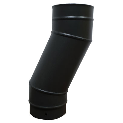 Stove Pipe - 150mm - 75mm Offset Section - Matt Black