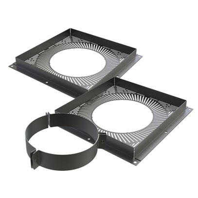 KWPro - 150mm - Ventilated Firestop Support Kit - Black (37-150-077)