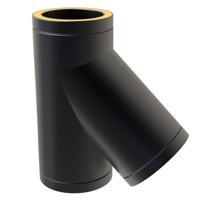 KWPro - 200mm - 135 Degree Tee - Black (37-200-034)