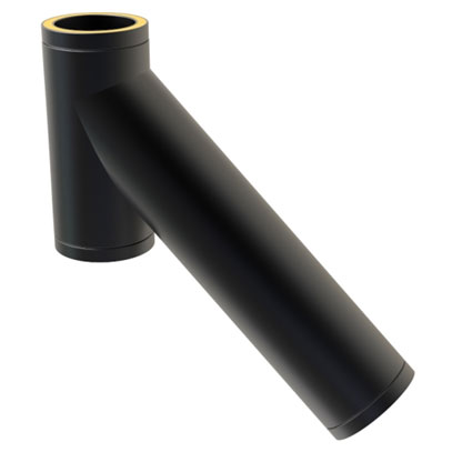 KWPro - 125mm - 135 Degree Tee Long - Black (30-125-044)
