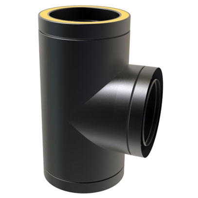 KWPro - 125mm - 90 Degree Tee - Black (37-125-035)