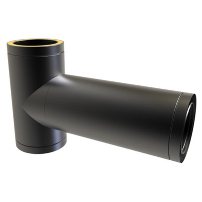 KWPro - 150mm - 90 Degree Tee Long - Black (37-150-045)